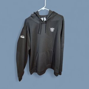 Men's Black Hoodie with Embroidered Shield